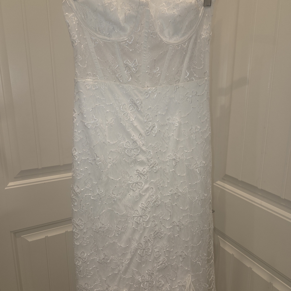 Wedding Lulu's Strapless White Lace Dress